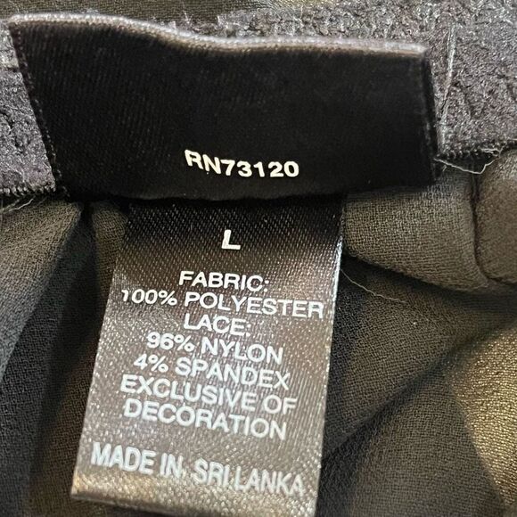 Fredrick’s of Hollywood Vintage Dead Stock Black Long Lace Top Sheer Bottom Tie - Picture 8 of 9